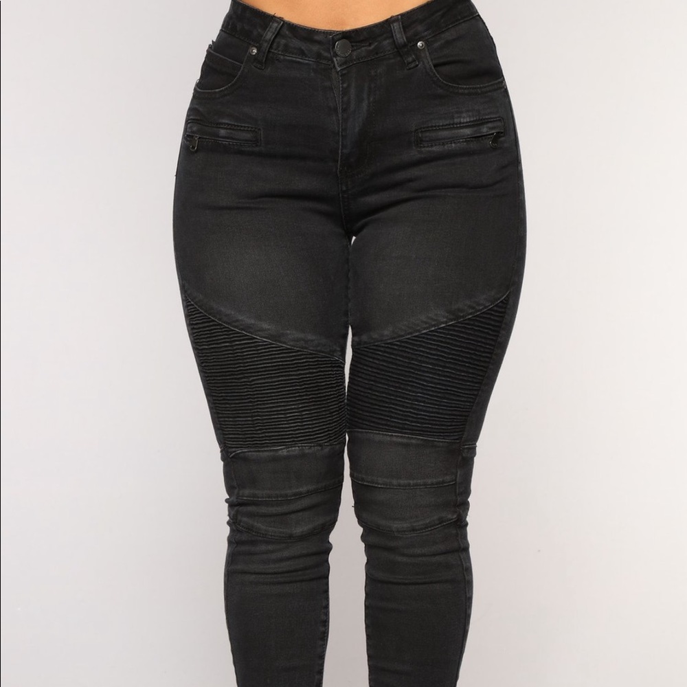 Black Moto Jeans